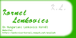 kornel lenkovics business card